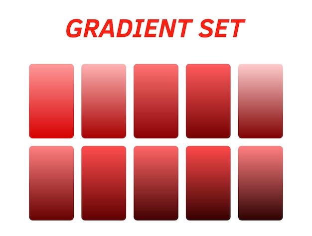 czerwony zestaw kwadratów z słowem gradient na nim