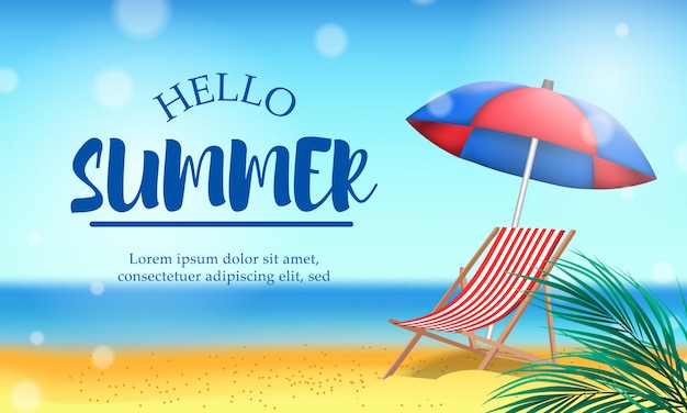Cześć czas letni z krajobrazem plaży