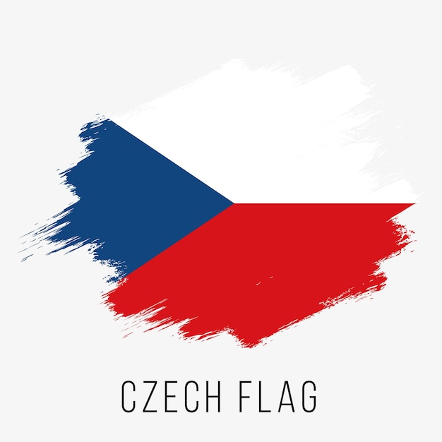 Czeska flaga wektor. Czeska flaga na Dzień Niepodległości. Czeska flaga grunge. Czeska flaga z grunge