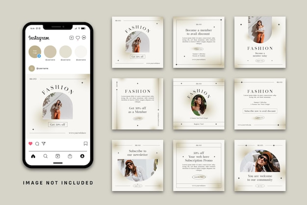 Członkostwo Modowe Media Społecznościowe Szablon Postu Na Instagram