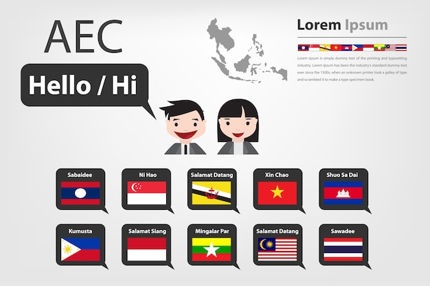 Plik wektorowy członkostwo w aec (asean economic community)