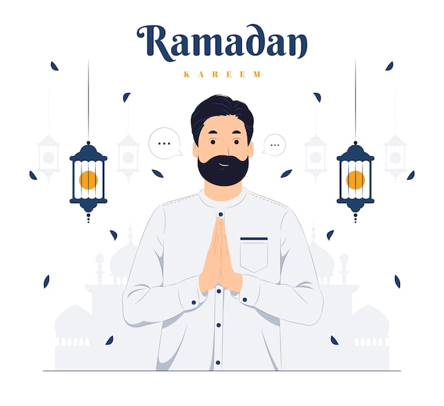 Człowiek Na Ilustracji Koncepcyjnej Ramadan Kareem