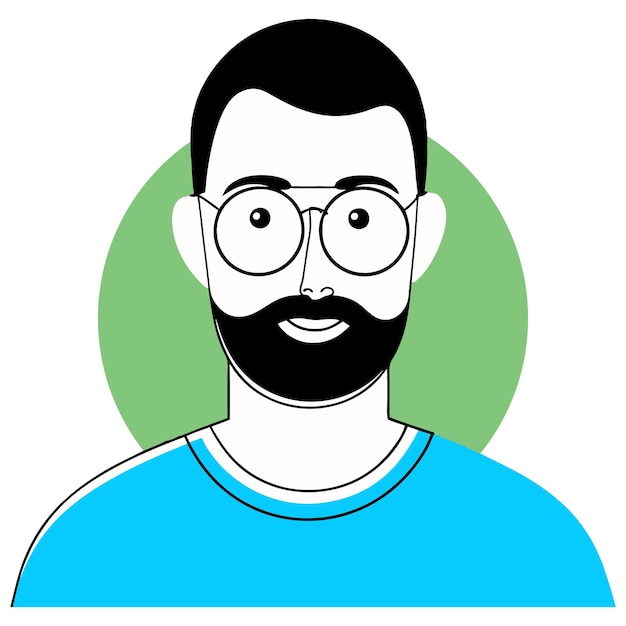 Człowiek z brodą wektor avatar
