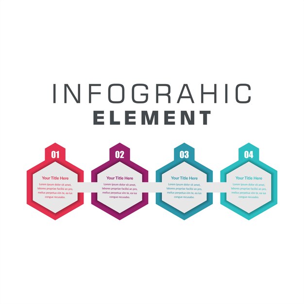 Czterostopniowy Element Infographic