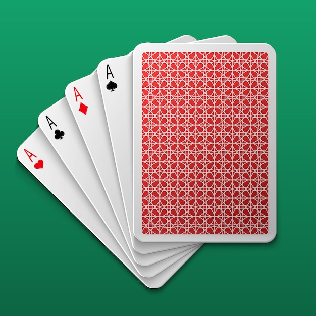 Plik wektorowy cztery asy poker karty do gry na stole do gry