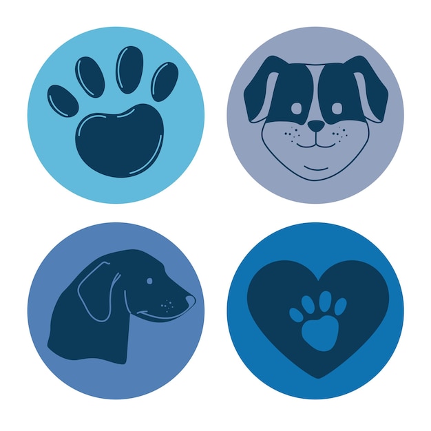 Plik wektorowy cztery ikony przyjazne zwierzętom