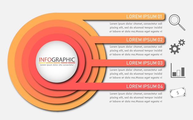 Cztery Infografika Koło Tematu