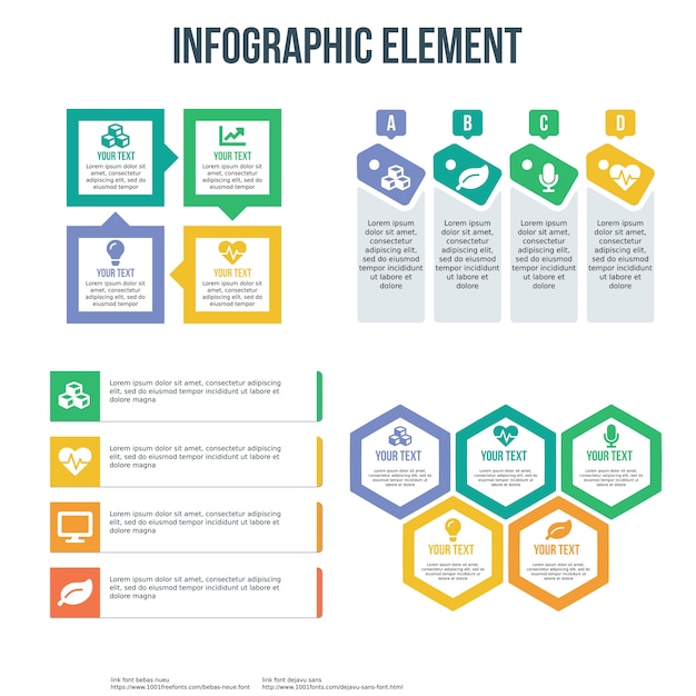 Plik wektorowy cztery infografika szablon prezentacji