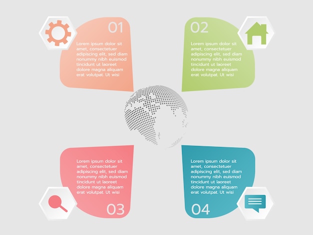 Cztery Infographic Kolorowy Transparent