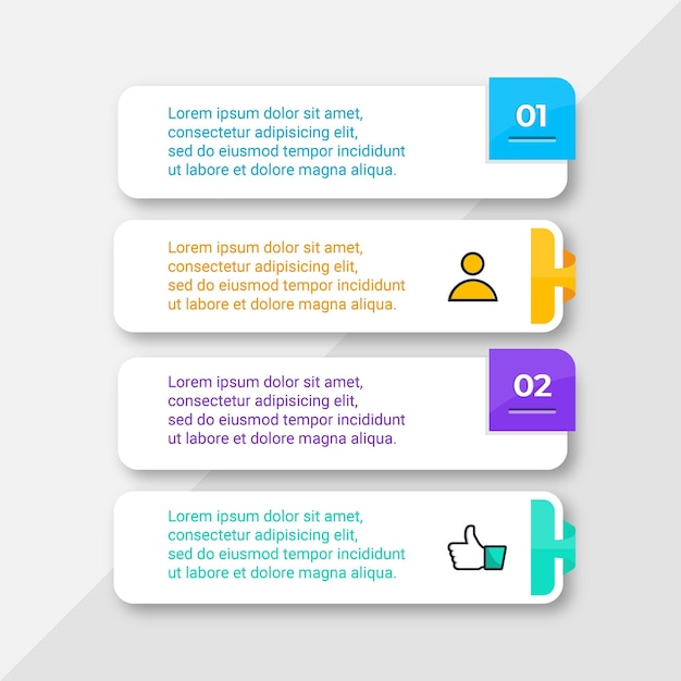 Cztery Kroki Nowoczesnego Szablonu Infografiki Biznesowej Dla Wykresu Informacyjnego