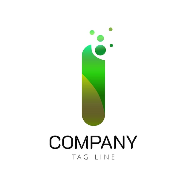 Cztery logo probówek z tekstem COMPANY TAG LINE w różnych kolorach i stylach