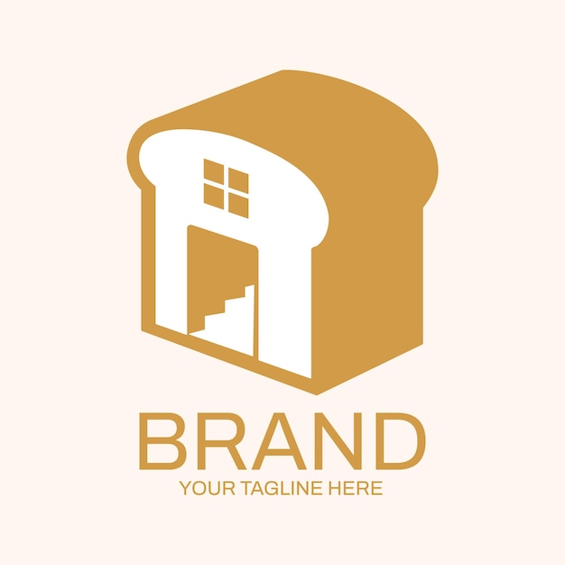 Czyste minimalistyczne brązowe logo sklepu z piekarnią domową