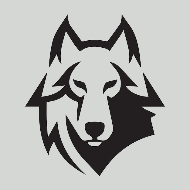 Czyste Nowoczesne Logo Wilka Prosta Minimalna Ikona Wektora Zwierzęcego