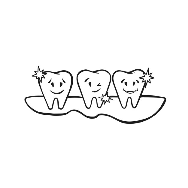 Czyste Zęby I Zdrowe Dziąsła Wektor Higieny Jamy Ustnej