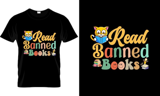 Czytaj Zakazane Książki Czytelnicy T-shirtów Będą Czytać Na T-shirt Premium Wektorów