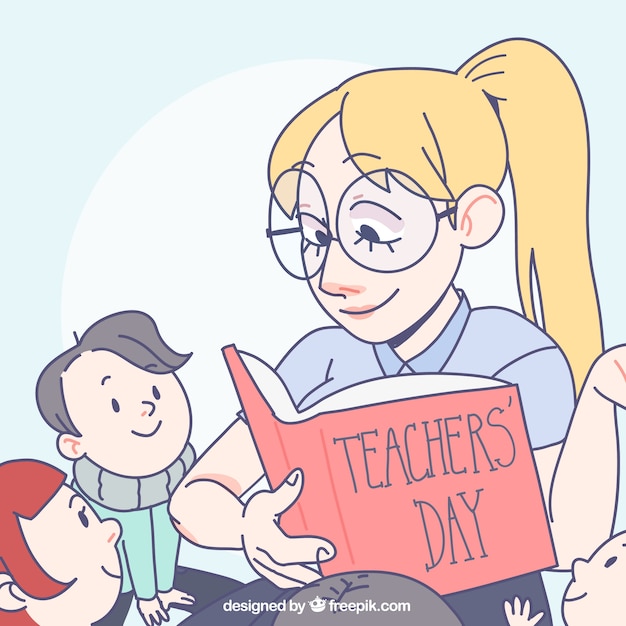 Czytanie Nauczyciela Do Jej Uczniów