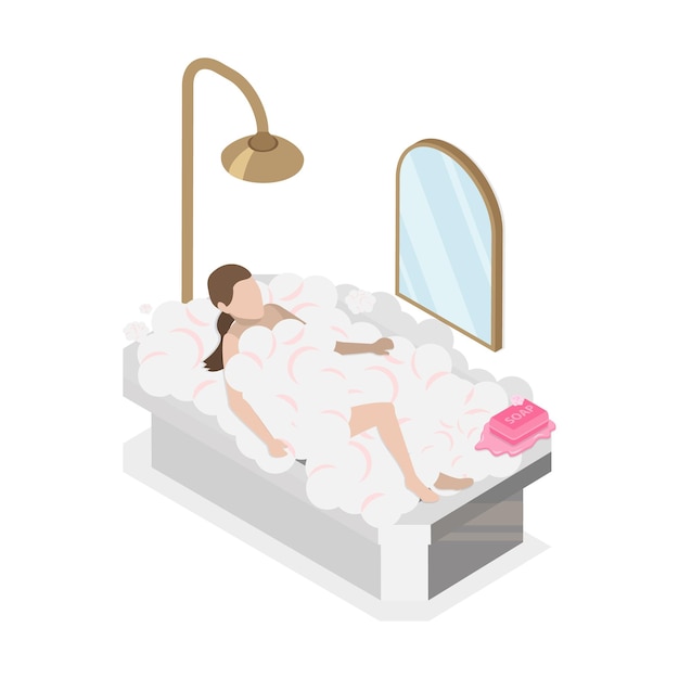 Plik wektorowy d izometryczna ilustracja wektora płaskiego domu relaks i odpoczynek potrzeba czasu na ochłodzenie przedmiotu