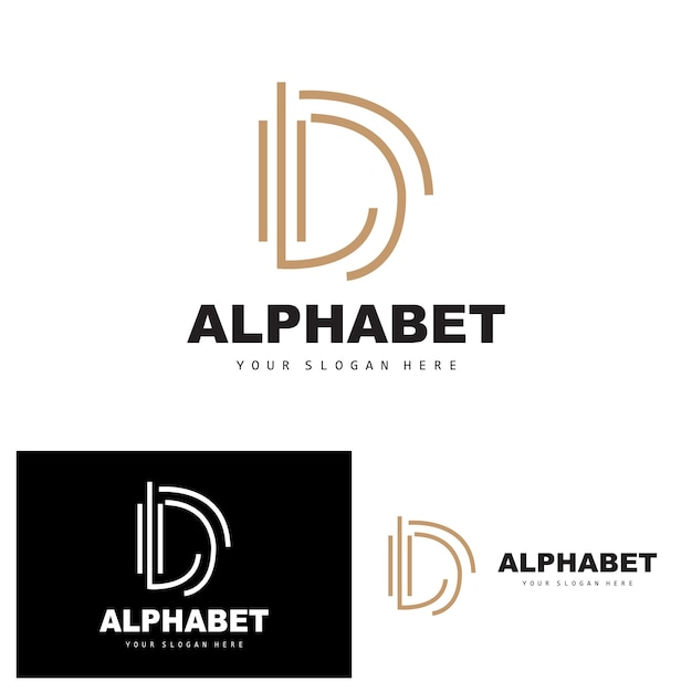 D Letter Logo Prosty Projekt Alfabetu Nowoczesny Minimalistyczny Wektor Czcionki