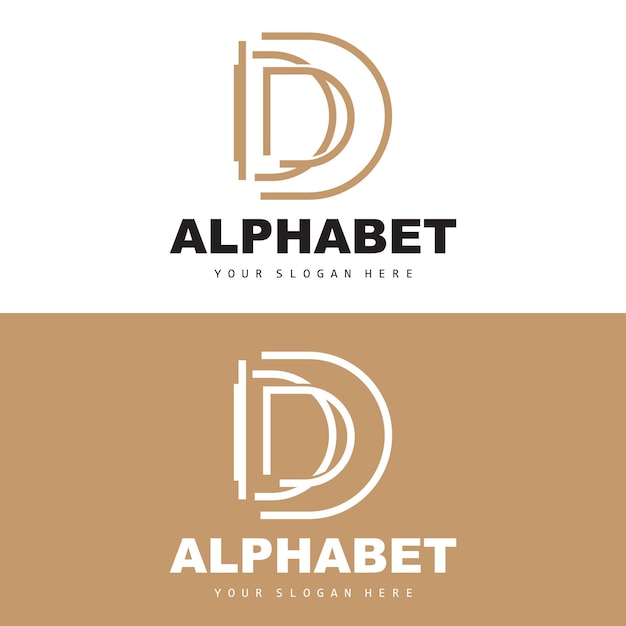 D Letter Logo Prosty Projekt Alfabetu Nowoczesny Minimalistyczny Wektor Czcionki