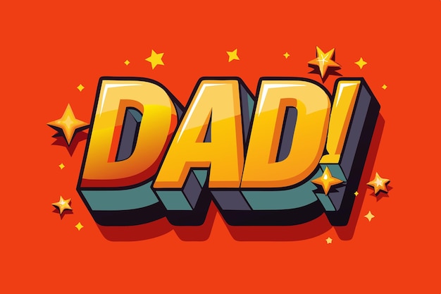 Dad 3D edytowalny efekt tekstowy