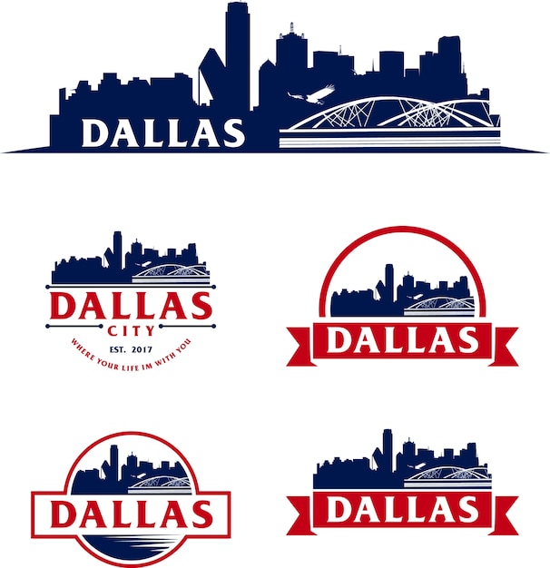Dallas Usa Skyline Logo Cityscape