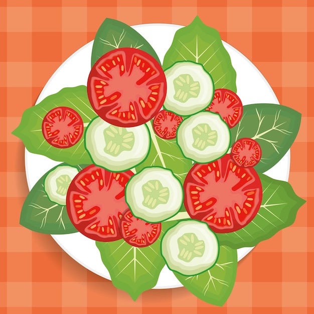 Plik wektorowy danie z ikoną zdrowych warzyw