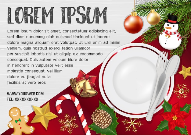 danie z obiektu chrismas na stole z drewna