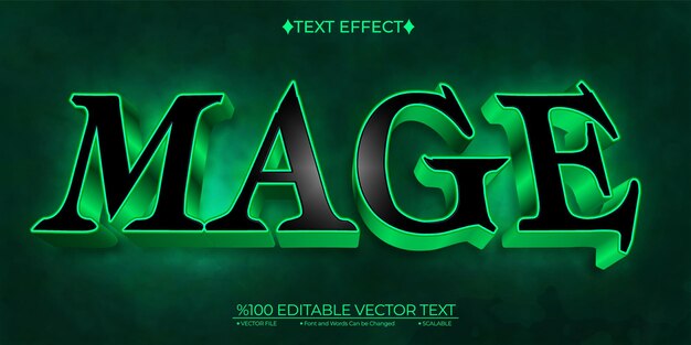 Plik wektorowy dark mage editable vector 3d efekt tekstowy