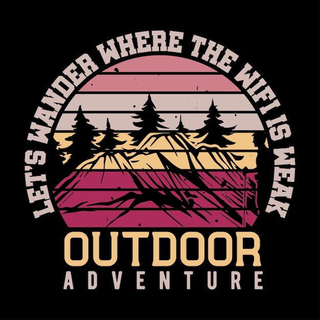 Darmowe Wektor Vintage Adventure And Mountains Tshirt Design