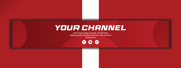 Darmowy poziomy baner youtube z gradientem wektorowym