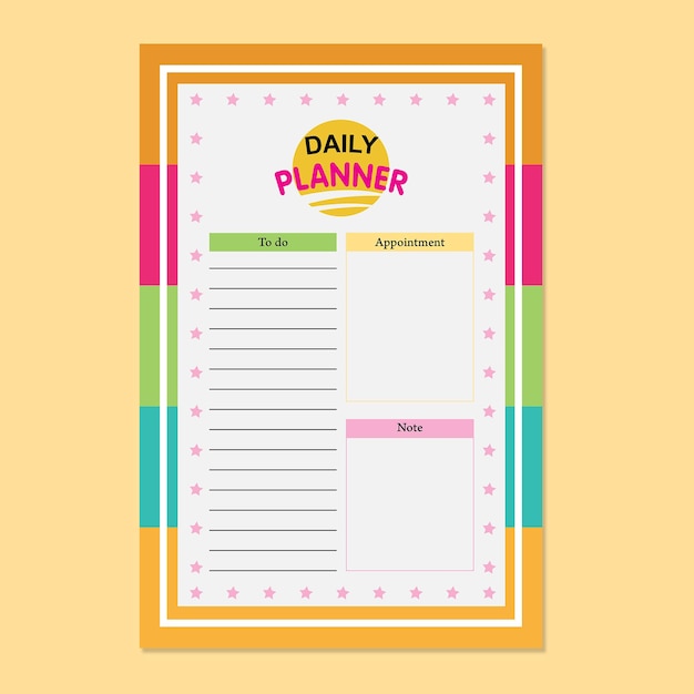Darmowy szablon wektorowy codzienny planer bullet journal planer szablon do zrobienia szablon planowania listy