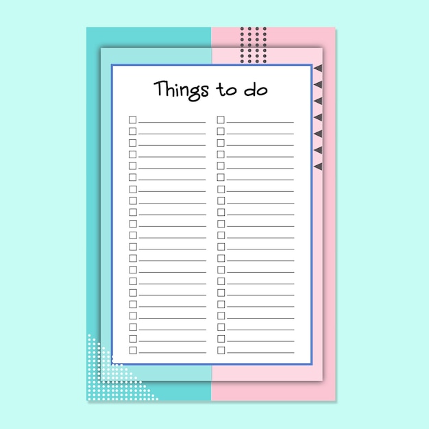 Darmowy szablon wektorowy codzienny planer bullet journal planer szablon do zrobienia szablon planowania listy