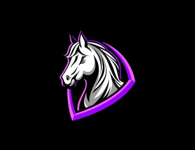 Plik wektorowy darmowy wektor konia maskotka esport projekt logo