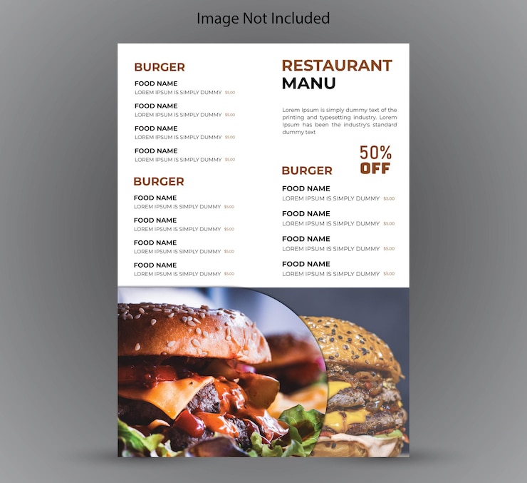 Wektor darmowy wektor projekt menu restauracji