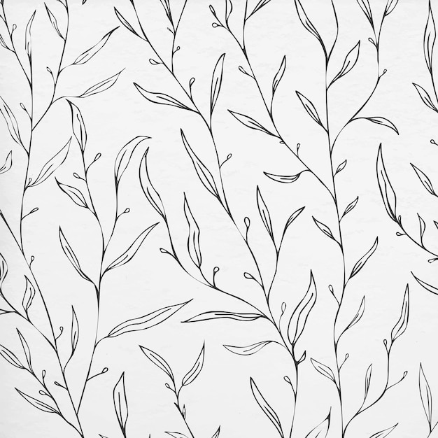 Darmowy wektor wzór tła z ręcznie rysowane ilustracja botaniczna kwiatowy wzór