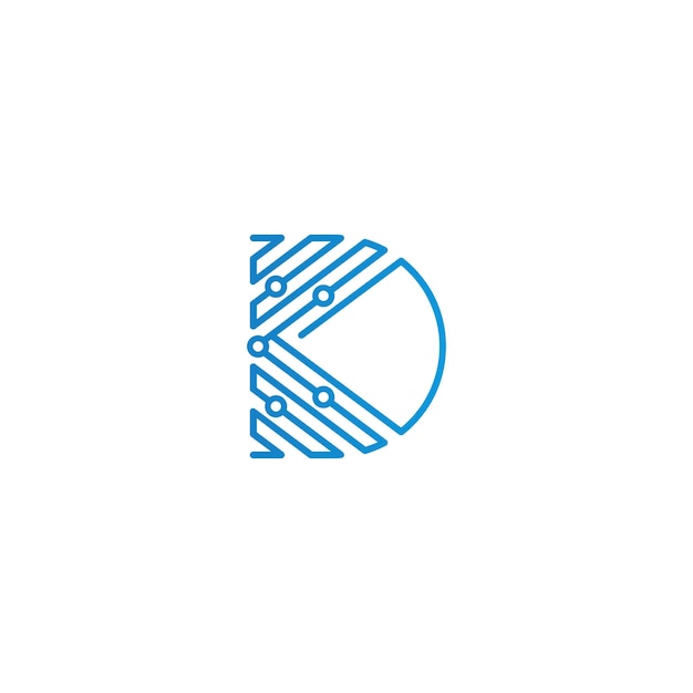 Plik wektorowy darmowy wektorowy cyfrowy szablon logo firmy technologicznej d