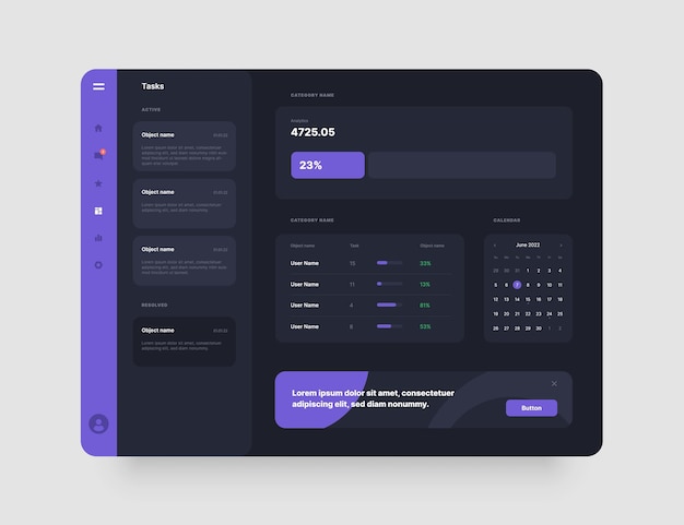 Dashboard design app interface with ui and ux elements use design for web application desktop app or