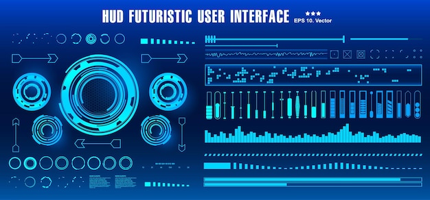 Dashboard niebieski wyświetlacz ekran technologii wirtualnej rzeczywistości HUD futurystyczny cel interfejsu użytkownika
