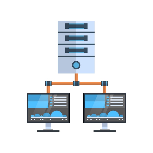 Data Center Icon Hosting połączenia z serwerem Cloud Computer