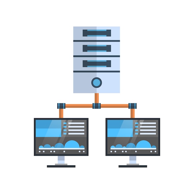 Data Center Icon Hosting Połączenia Z Serwerem Cloud Computer