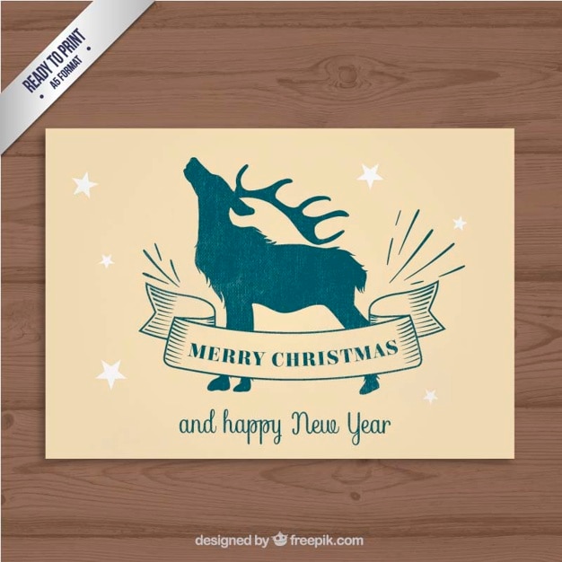 Plik wektorowy deer christmas card