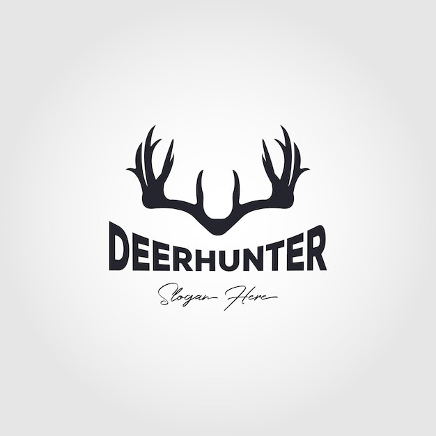 Deer Hunter Vintage Logo Wektor Ilustracja Projekt