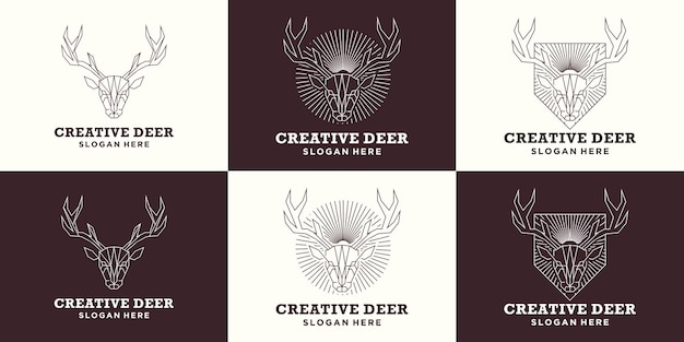Deer Logodeer Design Illustration Iconlogo Vector Template Hunting Logo Collectiondeer Protection