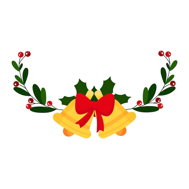 Plik wektorowy dekoracja bożonarodzeniowa z dzwonkami grafika wektorowa