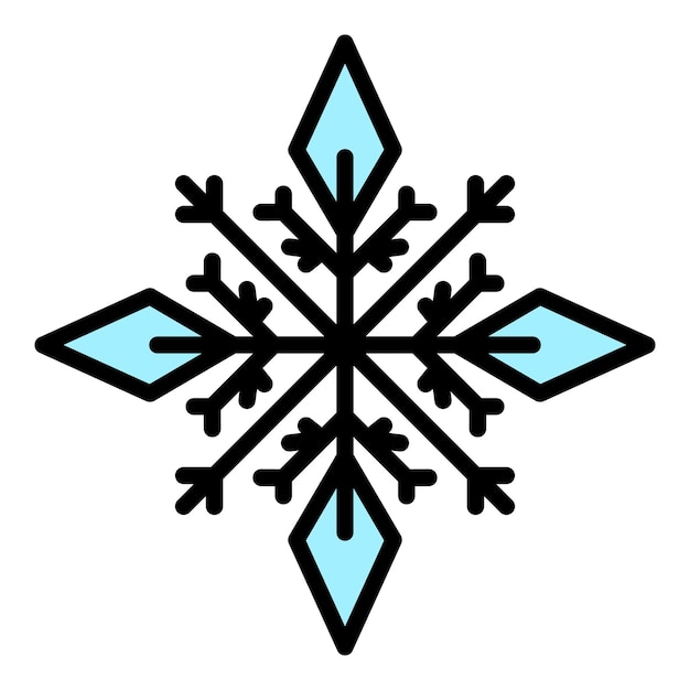 Plik wektorowy dekoracyjna ikona płatka śniegu kontur dekoracyjny wektorowy ikonka płatek śniegu kolor płaski odizolowany