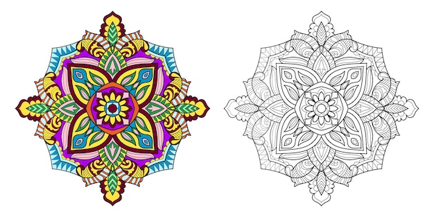 Dekoracyjna Mandala Do Kolorowania Ilustracji Strony Książki