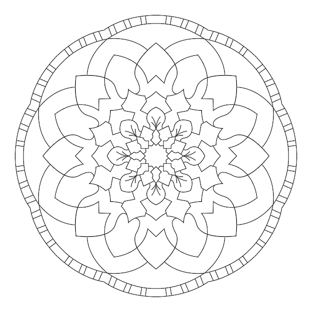 Dekoracyjna Mandala Do Kolorowania. Kolorowanka Antystresowa Dla Dorosłych. Czarno-biała Mandala