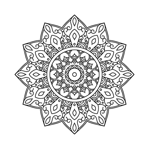 Dekoracyjna Mandala I Wzór Dla Mehndi Wedding Islam Zarys Mandali Kolorowanka