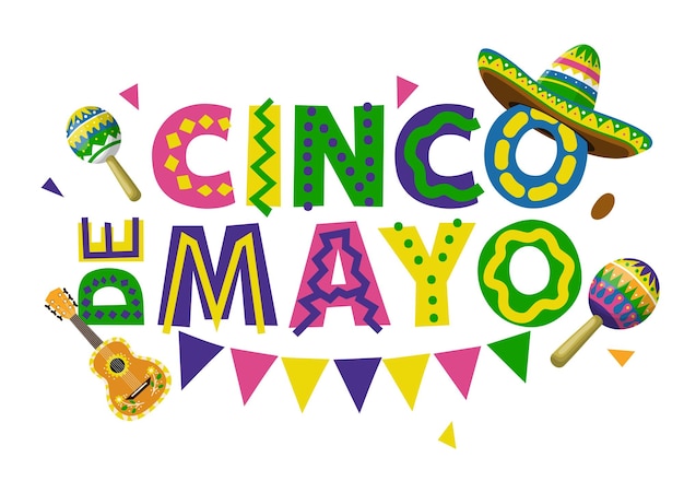 Dekoracyjna Typografia Cinco De Mayo