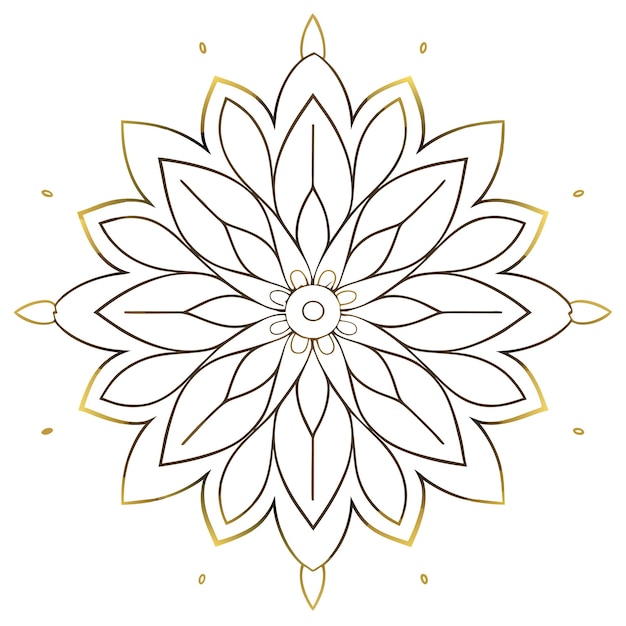 Plik wektorowy dekoracyjna złota mandala na białym tle